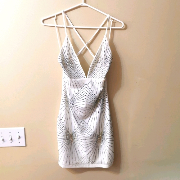 Banjul Dresses & Skirts - 3/$40 Sparkly White Dress, L, Fitted, Mini